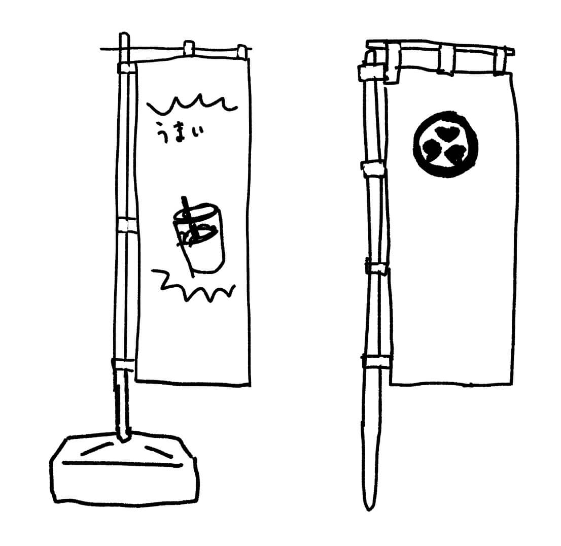 幟旗のイラスト